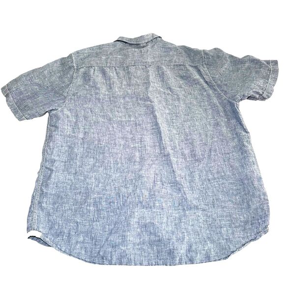 Tommy Bahama 100% Linen Shirt Men's Size XL Blue Short Sleeve Sea Marlin Preppy - Picture 2 of 4